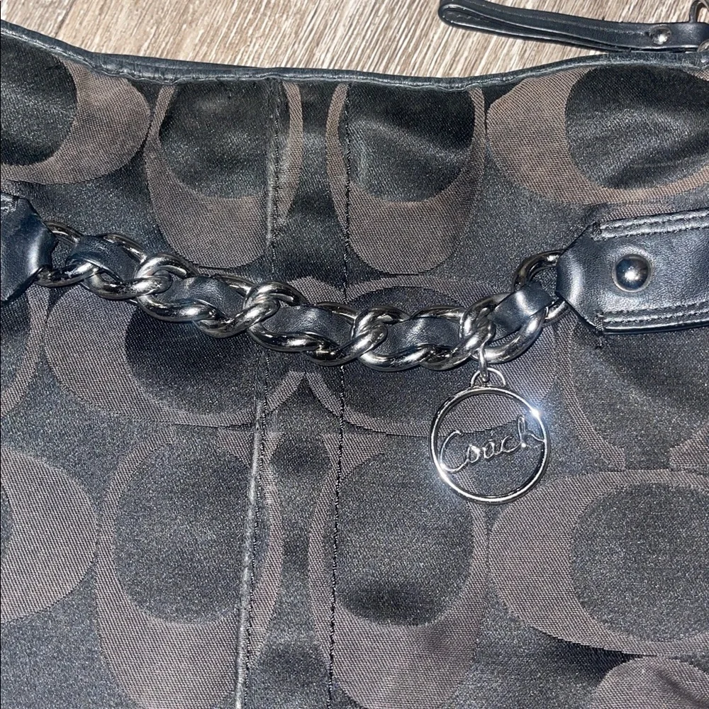 Coach Black Crossbody with Chain/Leather Detail Y2K purse handbag
